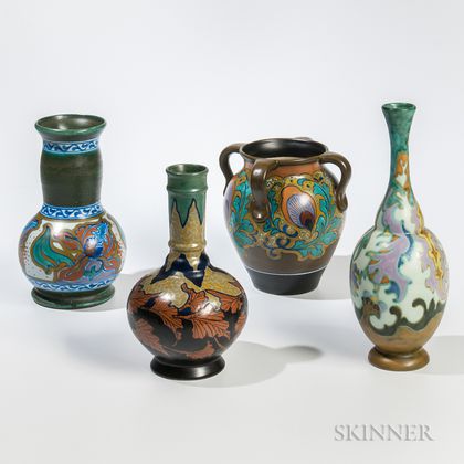 Four Dutch Pottery Vases