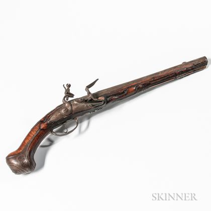 Spanish-made Middle Eastern-style Flintlock Pistol