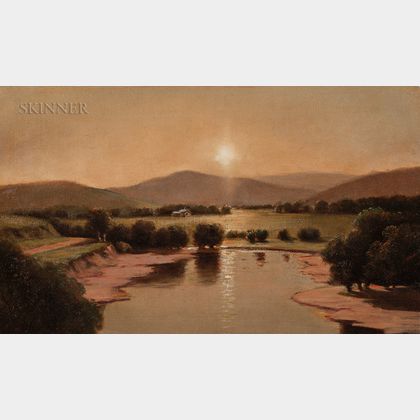 Lemuel Maynard Wiles (American, 1826-1905) Genesee Valley Sunset
