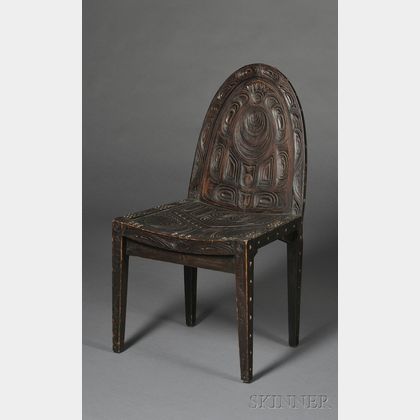 Northwest Coast Carved Wood Chair