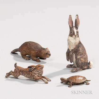 Four Cold-painted Animal Figures
