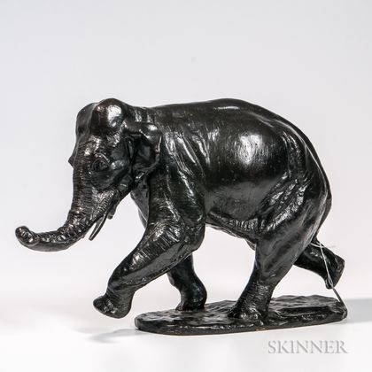 Sirio Tofanari (Italian, 1886-1969) Bronze Model of an Elephant