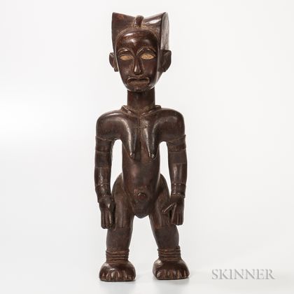 Fang-style Carved Wood Standing Female Figure