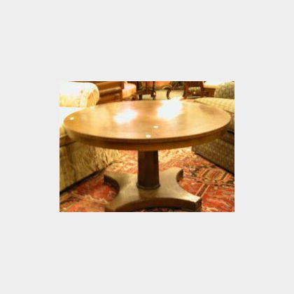 Neoclassical Inlaid Adjustable Mahogany Occasional Table, together with a Regency-st yle side board. 