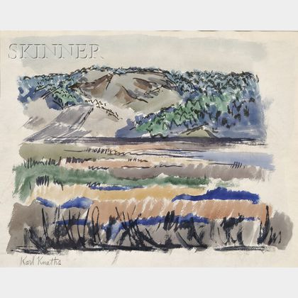 Karl (Otto Karl) Knaths (American, 1891-1971) Mountain Landscape