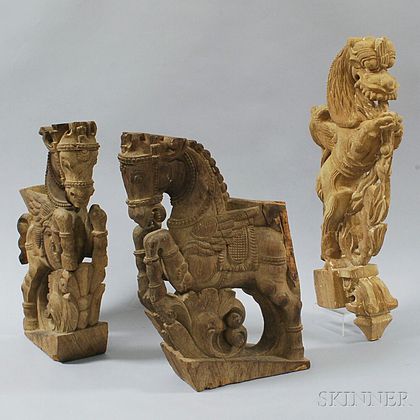 Three Indian Wood Carvings