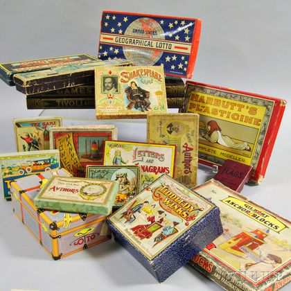 Large Group of Late 19th Century Board Games