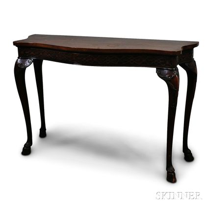 Chippendale-style Carved Mahogany Pier Table