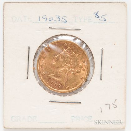 1903-S $5 Liberty Head Half Eagle Gold Coin