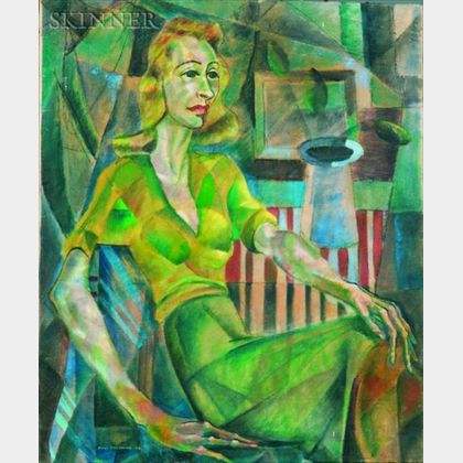 Edward Goldman (American, 1916-2006) Lady in Green