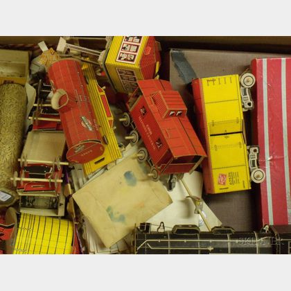 Lot of Paper Dolls and a Paper Freight Train