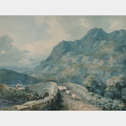 Attributed to David Cox, the Elder (British, 1783-1859) On the Road to Harlech