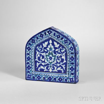 Blue and White Earthenware Tile