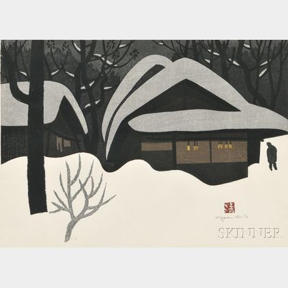 Kiyoshi Saito (1907-1997),Winter in Aizu 70's 