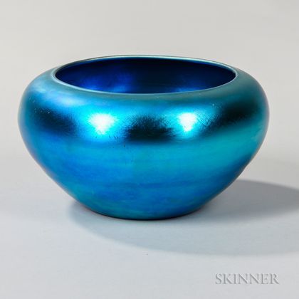 Steuben Blue Aurene Bowl 