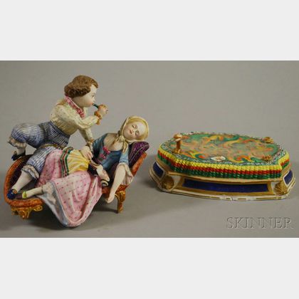 Continental Bisque Figural Group Depicting Children at Play