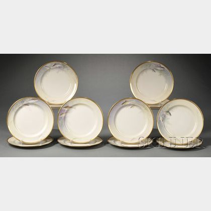 Set of Twelve Lenox Fish-decorated Luncheon Plates