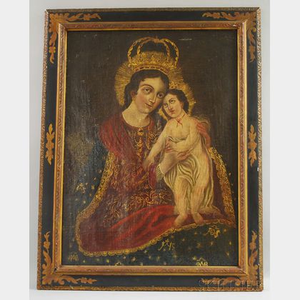 Spanish Colonial School, 18th/19th Century Madonna and Child.