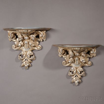 Pair of Silvered Wall Brackets 