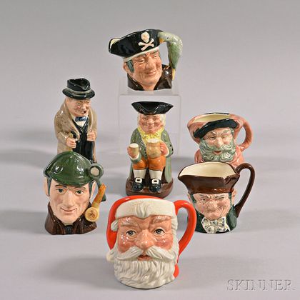 Seven Royal Doulton Ceramic Character Mugs
