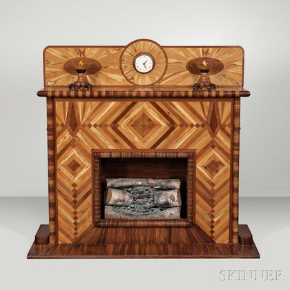 Barton La Clair Marquetry Fireplace 