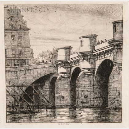 Charles Meryon (French, 1821-1868) Two Impressions of Le Pont Neuf