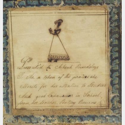 Framed Reward of Merit with Miniature Portrait of a Woman