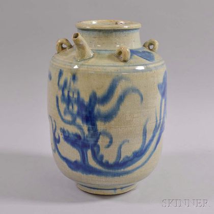 Large Blue and White Porcelain Water Pot