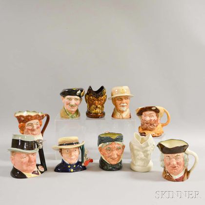 Ten Royal Doulton Ceramic Character Jugs