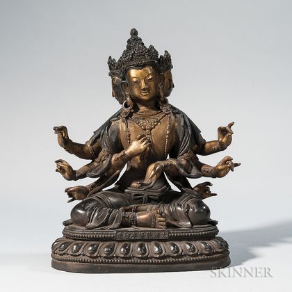 Parcel-gilt Bronze Avalokitesvara