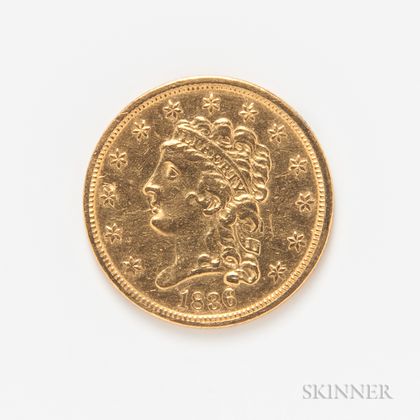 1836 Script 8 $2.50 Classic Head Quarter Eagle Gold Coin