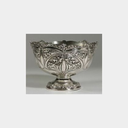 Edward VII Art Nouveau Silver Punch Bowl
