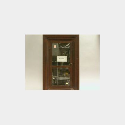 Ogee Mahogany Veneer Clock Case and a Mahogany Wall Shelf. 