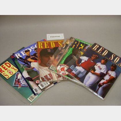 Ten 1980s, Eight 1990s, and 2002 and 2003 Boston Red Sox Yearbooks