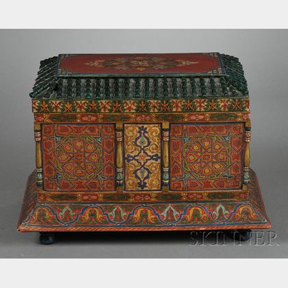 Moroccan Polychrome Painted Wedding Chest