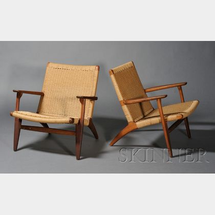 Pair of CH 25 Lounge Chairs Attributed to Hans Wegner