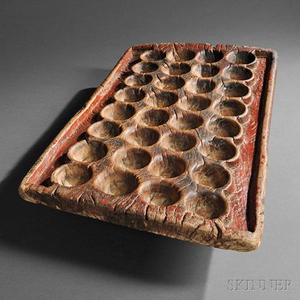 Mankala Carved Wood Game Board