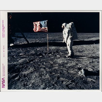 Apollo 11, Buzz Aldrin with the American Flag.