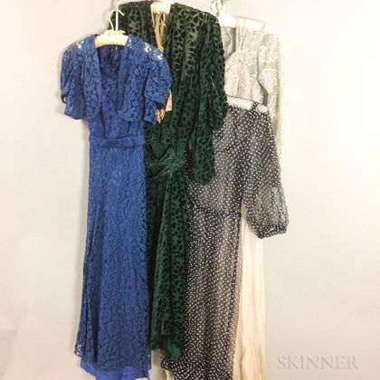 Four Vintage Dresses.