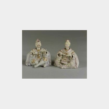 Pair of Bisque Porcelain Nodder Figures