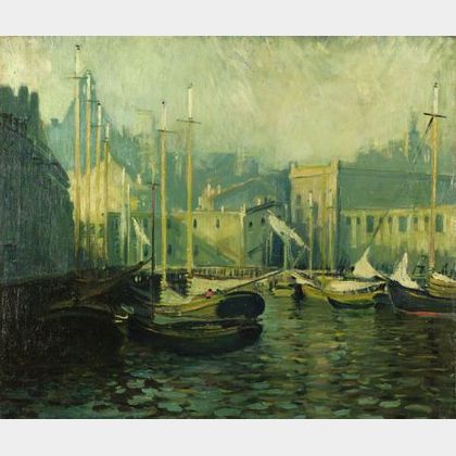Arthur Clifton Goodwin (American, 1866-1929) T Wharf, Boston