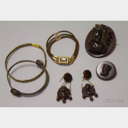 Small Group of Mostly Victorian Memorial/Mourning Jewelry