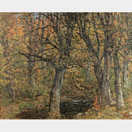 John Joseph Enneking (American, 1841-1916) New England Wood and Stream, Fall