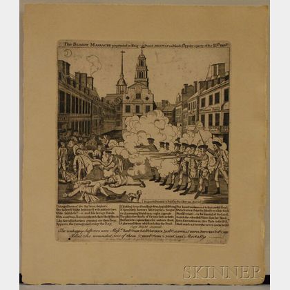 "Fac-Simile" Engraving of Paul Revere's Boston Massacre