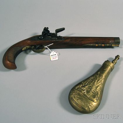 Sold at Auction: Lot Of (4) Vintage Brass Gun Powder Flasks