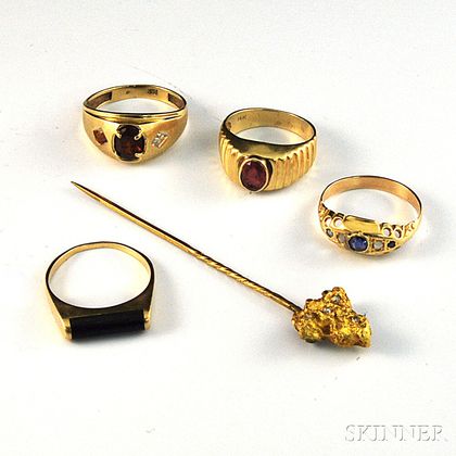 Five Pieces of Gold Jewelry