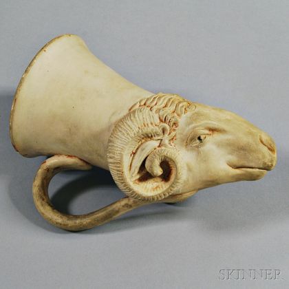 Pottery Ram's Head Rhyton