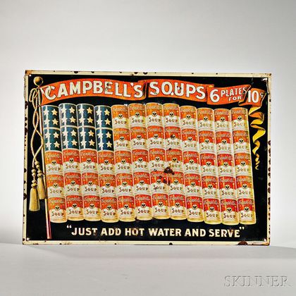 Campbell's Soup Embossed Tin Flag Sign