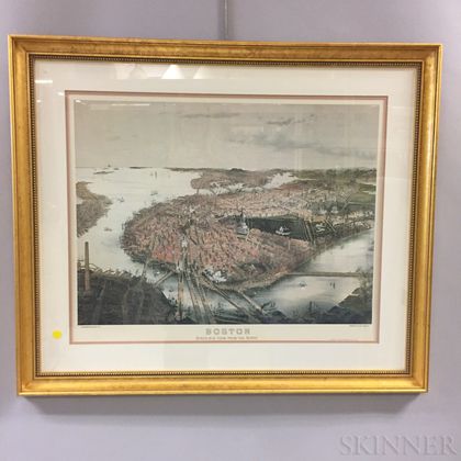 Framed Print After Prang & Co.'s Boston Bird's-eye View from the North 