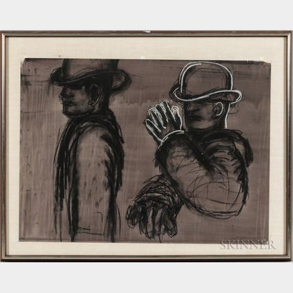 Lester Frederick Johnson (American, 1919-2010) Two Men with Hats